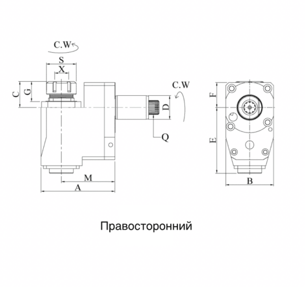 BL3054822572 VDI30 Радиальный сверлильно-фрезерный приводной блок со смещением, Evermore
