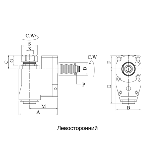 TBR3054801672 VDI30 Радиальный резьбонарезной приводной блок, Evermore