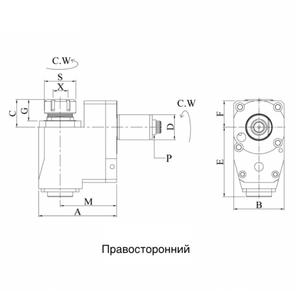 BR3018092572 VDI30 Радиальный сверлильный и фрезерный приводной блок со смещением, Evermore